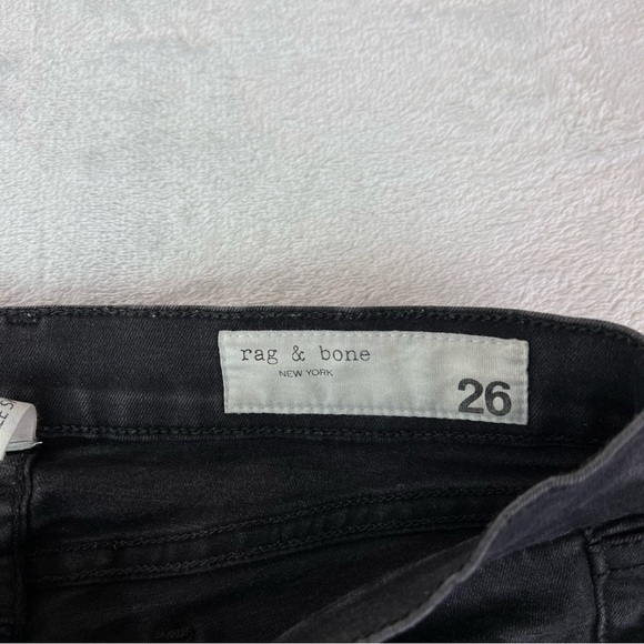 Rag & bone Women's Ankle Skinny Size 26 Black Dark Wash Mid Rise Casual Basic - Picture 4 of 16